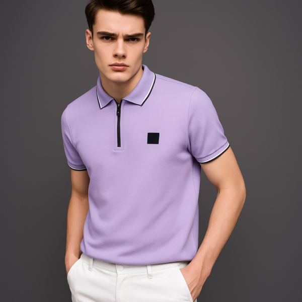 POLO ZIP NECK T-SHIRT